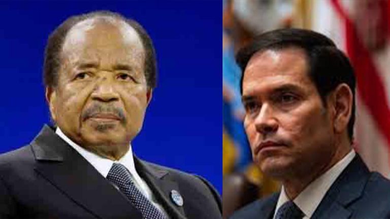 Le président camerounais Paul Biya et le secrétaire d’Etat américain Marco Rubio